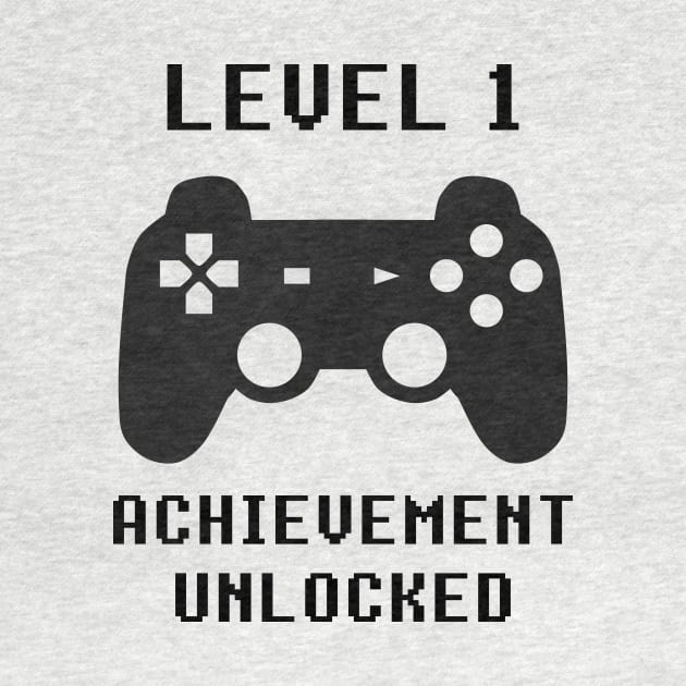 LEVEL 1 ACHIEVEMENT UNLOCKED Controller retro video games 1st birthday by rayrayray90